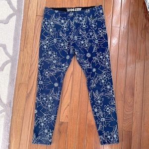 Blue Floral Nike Leggings sz XL